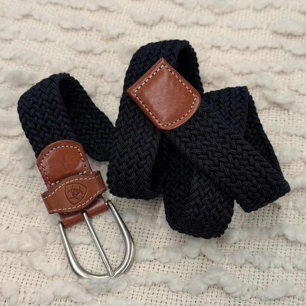 Ariat Men's Dark Blue Navy Woven Braided Belt 48